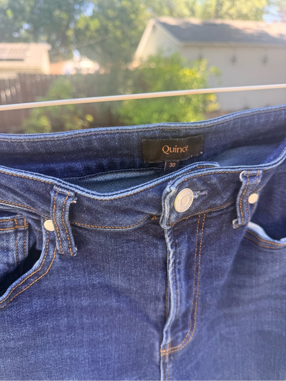 Quince Indigo Blue Mid-Rise Denim Jeans